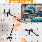 Shimeyao 100 Pcs Peg Board Hooks Stainless Steel Pegs,4 Inch,Black - Image 4