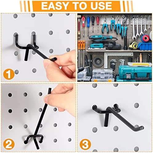 Shimeyao 100 Pcs Peg Board Hooks Stainless Steel Pegs,4 Inch,Black - Image 4