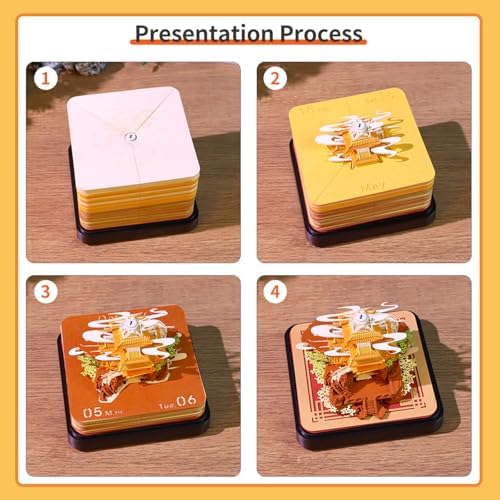 3D Calendar 2027,3D Desk Calendar 2027,3D Art Calendar Memo Pad 2027,Sacred Peak Pavilions Desktop Decoration,Tear-Away 3D Paper Art Notepad,Christmas Gift,New Year Gift (Sacred Peak Pavilions) - Image 6