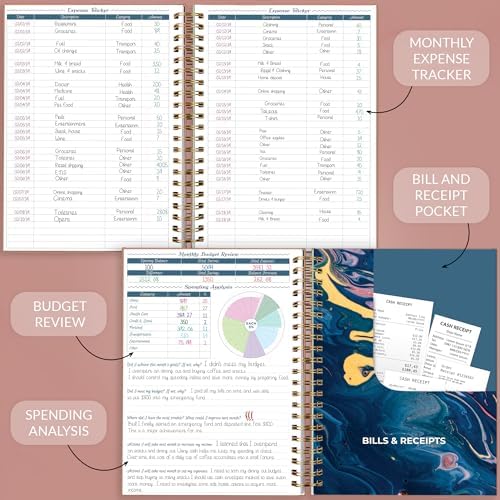 GoGirl Budget Planner & Monthly Bill Organizer with Pockets, Rose Gold - Image 4