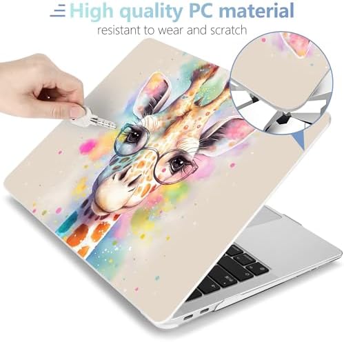 MEEgoodo for MacBook Air 13.3 inch Case 2021 2020 2019 2018 A2337 M1 A2179 A1932, Clear Case for MacBook Air M1, Hard Shell with Keyboard Webcam Cover & Trackpad Film & Type C Adapter,Giraffe - Image 3