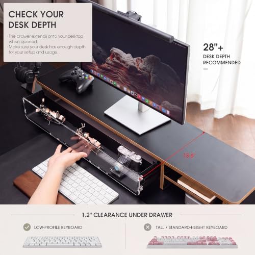 Fenge Monitor Stand with Acrylic Display Drawer for Figures & Collectibles - Image 2