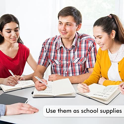 12 Pack Notebooks Journals Bulk with 12 Black Pens, Feela A5 Hardcover Notebook Classic Ruled Journal Set with Pen Holder for School Business Work Travel Writing, 120 GSM, 5.1”x8.3”, Gray - Image 5