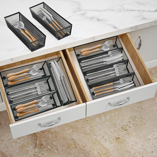 Neudeco Silverware Organizer, Black, 9 x 3 x 2 inch, Pack of 12 - Image 4