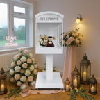 Telephone Booth Audio Guest Book White Phone Booth Stand Wedding Telephone Booth Box Perfect for Video Message Recording Wedding Party Ceremony Decoration - Image 4