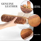 Gexmil Genuine Leather Pen Case, Hand-made Stationery Bag for Work Office - Image 5