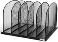 Safco Onyx Desk Organizer, 5 Tiered Vertical Compartments, Office and Classroom Mailbox , Paper and Mail Sorter, Steel Mesh, Black by SafcoProducts