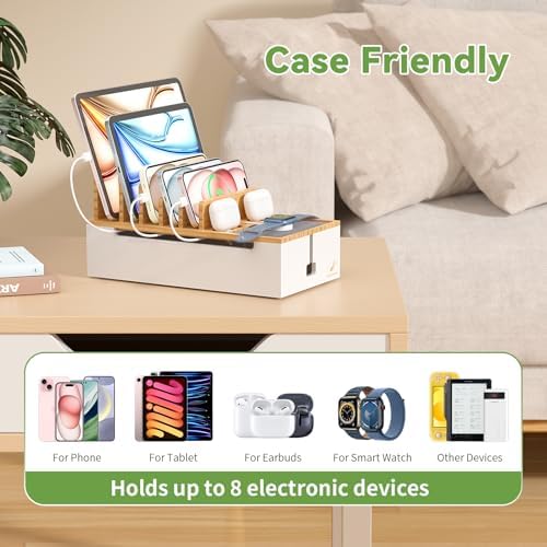 Pezin & Hulin Cable Management Box, Wire Organizer for Cords-Natural+White - Image 4