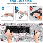 iCasso Desk Blotter for Workspace, Pink Floral 35.4"x15.7" Mousepad - Image 3