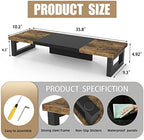 WESTREE Dual Monitor Stand Riser, Wood and Steel Multi-Purpose Desktop Storage Stand for 2 Monitors for Computer, Laptop, Printer, TV, Rustic Brown (Pack of 2) - Image 6