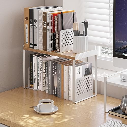 Mitus Stacking Wood Shelf Organizer, Counter Cabinet Storage Rack, 16 inch - Image 4