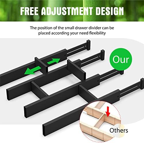 ANTOWIN 6Pcs Expandable Bamboo Drawer Dividers, Fits 17.6-21.6" Drawers - Image 5