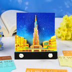 3D Art Calendar 2026,3D Memo Pad Creative Time Piece Calendar Tower of Dubai Rip Away Paper Carving Multi-color DIY Note - Image 2