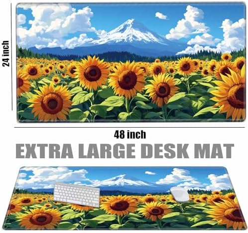 Large Mouse Pad 48x24 Desk Matt for Desktop Gaming Mousepad Sunflower Computer Mat 4XL Huge Desk Pad Oversized Giant Mouse Mat for Girl Women Office Work - Image 2