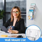 Dunzoom 2 Pcs 5 Tier Pamphlet Display Stand 4.2"x11.3" - Image 4