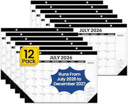 Taja 12 Pack of Desk Calendar 2026-2027, Jul 2026-Dec 2027, 17" x 12" by Taja