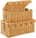 2 PCS Handwoven Cable Management Box Cord Organizer Box Set with 2 Exits by MOJIEZUO