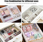 14 PCS Adjustable Clear Drawer Organizer Set - 3-Size Acrylic Storage Boxes for Makeup, Stationery, Kitchen Utensils, Tools & Bedroom Dresser Organization - Image 5