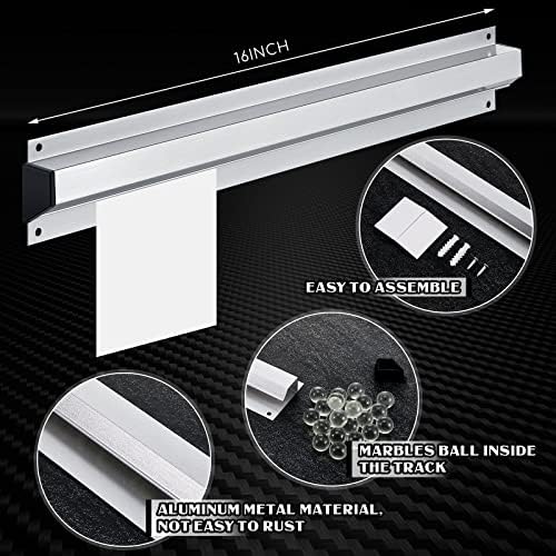 Henoyso 2 Pcs Restaurant Ticket Holder 16/18/24/28/30/32/40/44" Slide Check Rack Receipt Holder Aluminum Silver Order Ticket Rack for Commercial Kitchen Office Cafes Pubs Bar(16 Inch,No Slot) - Image 2
