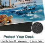 31.5"x 11.8" Oversized Gaming Mouse Pad Set, Ergonomic Keyboard and Mouse Wrist Rest + Cup Holder, Non-Slip Desktop Pad, Suitable for Home and Office Use, Sea Turtle Blue Sea Lighthouse - Image 7