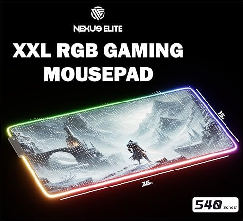 Gaming Mouse Pad - Desk Mat Gaming Mouse Pad, 90x40 Medium Extra Large Extended Big Long Huge XL XXL and XXXL RGB LED Light Mousepad for a Computer, PC Mats Mousepads Frostblade Warrior - Image 5