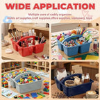 Kathfly 12 Pack Classroom Caddy Organizer with Handle Bulk, Blue Red - Image 3