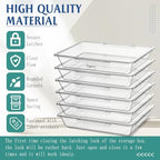 Tinlade 6 Pcs Classroom Paper Storage Bins with Lids, 13x10, Clear - Image 3