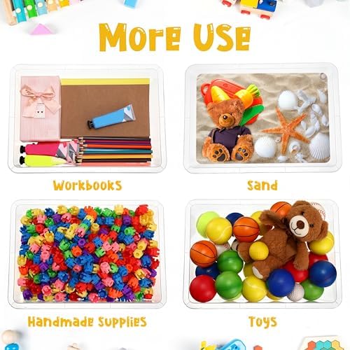 Hoteam 36 Pcs Flat Storage Organizer Bins Paper Tray Classroom,Transparent - Image 5