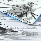 ATTACK SHARK CM05 Glass Mousepad, 17.7 x 15.7 in Glass Gaming Mouse Pad, 9H Tempered Hard Mouse Pad with Nano-Textured Low-Friction Surface, Non-Slip PU Base for FPS/MOBA Gaming-Black Warrior - Image 4