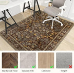 chakme Office Chair Mat for Hardwood Floor, 48"x36" Easy Glide Computer Desk Mat Protector for Rolling Chair Under Desk Rug Nonslip Backing, Machine Wash, (Floral) - Image 3