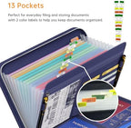 Accordion File Organizer, Fireproof Expanding File Folder with 13 Pockets - Image 7