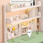 Clamp On Desk Organizer Shelf,White Desk Extender Pegboard Workstation,Computer Desk Accessories for Office, Privacy Panel for Gaming Desk,23.6/31.4/39.3in Desktop Shelving (white, 80cm/31.4in) - Image 5