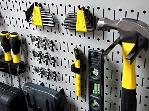 Wall Control Pegboard Rack Horizontal Metal Pegboard Garage Tool Storage Pack - Two 32-Inch Wide x 16-Inch Tall Easy To Install Peg Boards (Grey) - Image 5