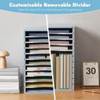 Vertical Desktop Sorter,11 Slots Mail File Organizer for Office (blue) - Image 3