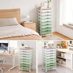 LEHOM Rolling Storage Cart with 8 Drawers, Utility Cart on Lockable Wheels - Image 6
