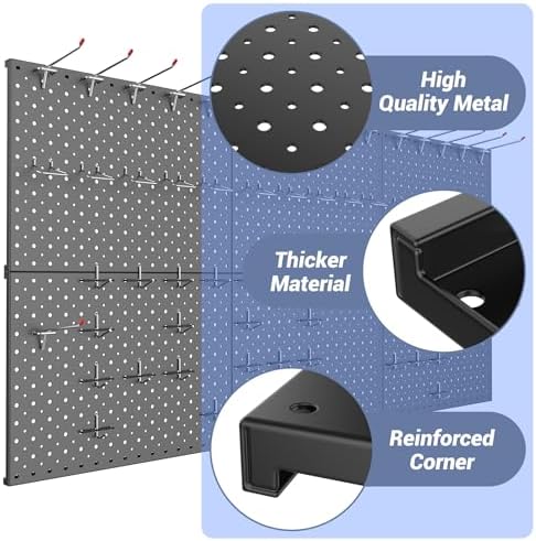 WALMANN 6-Pack 12"x16" Pegboard Panels for Garage, Tool Organizer Pegboards - Image 4