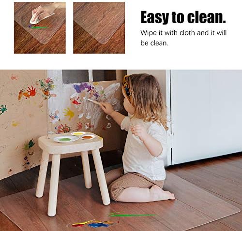 Kuyal Clear Chair mat for Hard Floors, 48 x 48 inches Floor Mats - Image 4