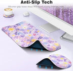 Ospelelf Keyboard Wrist Rest and Mouse Pad Set, Ergonomic Memory Foam Wrist Support, Aesthetic Desk Accessories for Office, Home & Gaming, Relief for Carpal Tunnel & Wrist Pain, Purple Floral - Image 7