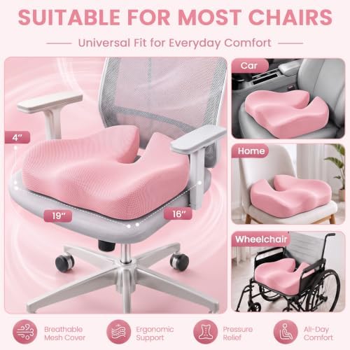 Seat Cushion, XL Large Memory Foam Cushion for /Office Chair/Car/Wheelchair - Image 6