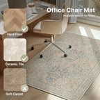 36"x60" Office Chair Mat for Hardwood Floor, Non-Slip Washable Beige Pink - Image 3