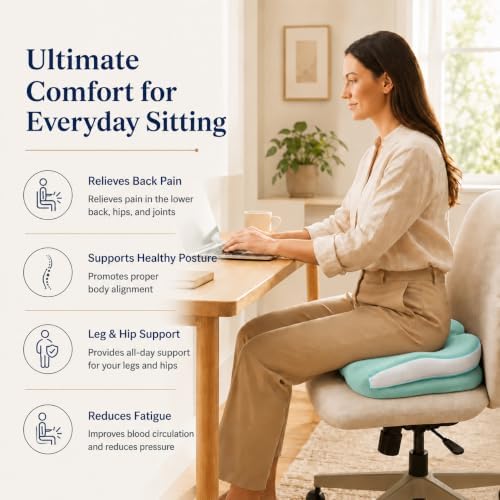 Memory Foam Ergonomic Seat Cushion for Office Chairs Pain Relief - Image 6