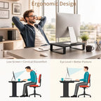 XINYAO 2 Pack Monitor Riser for Desk, Wood and Steel, 16*12*3 inch, Black - Image 4