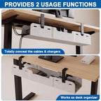 Chumia Under Desk Cable Management Tray No Drill, Beige, 28 Inch - Image 6