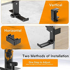 Headphone Stand Headphone Hook, Headphones Stand Under Table Foldable Aluminum Headset Holder Clamp Hanger Mount, Built in Cable Clip Organizer for PC Gaming, Office - Image 5