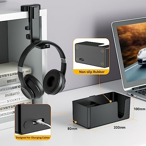 KDD Headphone Stand & Controller Holder & 4 in 1 Desk Cup Holder - Clamp on Under Desk Headphone Hanger - Image 7