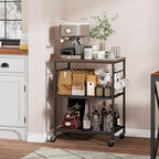 Homleke 3-Tier Rolling Kitchen Microwave Cart, Utility Cart - Image 7