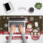 Britimes Keyboard Mouse Pad Set, 4 in 1 Desk Mat Set, Christmas Snowman - Image 4