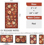 DUKINO 2x4 Entryway Rug, Floral Washable Kitchen Rugs Non Slip, Red - Image 2