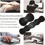 Large Gaming Table Pad 31.5 "x 11.8" + Keyboard Wrist Pad + Mouse Wrist Pad + Coaster Non-Slip Base 4-in-1 Set, Ergonomic Memory Foam, Easy Typing Pain Relief, Strange Mysterious Dark Forest - Image 3