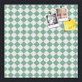 PinPix 17x17 inch Cork Bulletin Board. This Decorative Framed Pin Board Comes with Diamond Pattern in Green and White Design and Satin Black. Ideal for Home, Office Decor or School (PinPix-330) by PinPixBulletinBoards